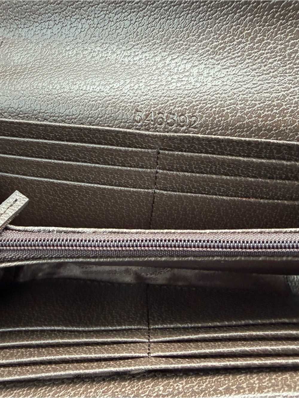 Gucci Blue Denim Monogram Wallet with Brown Leather Trim and Gold GG Emblem - Picture 3 of 3